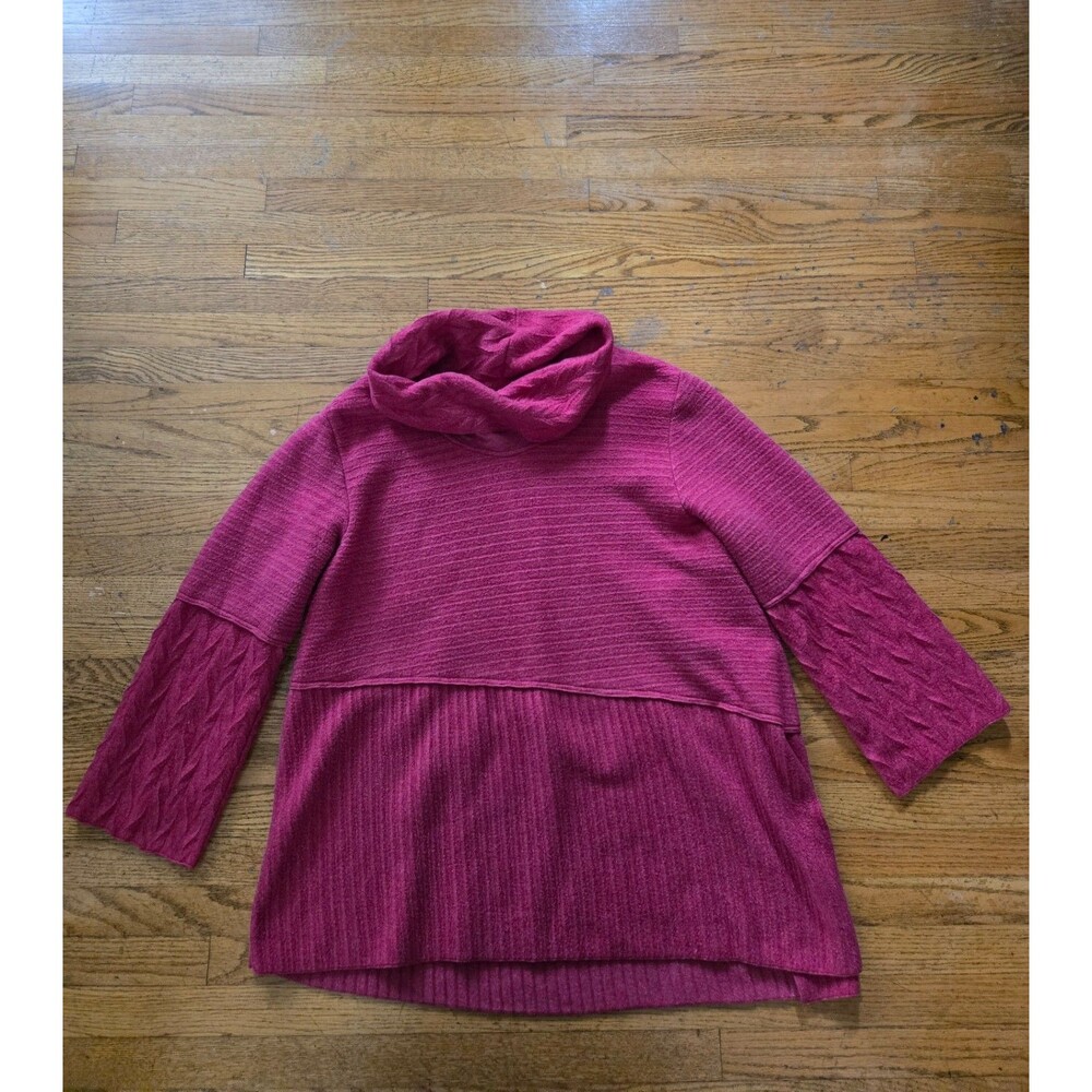 Habitat Womens Cowl Neck Fleece Long Sleeve Pullover Tunic Size XL Fuzzy Warm